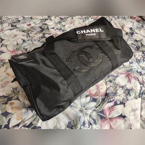 Black On Black Logo Duffle Bag